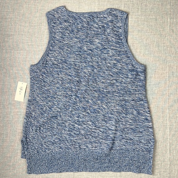 Style & Co Blue Heather High Low Sweater Vest Size Large - Picture 5 of 5